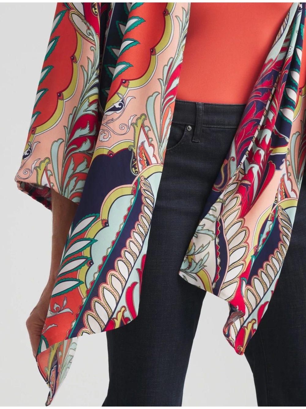 Chico's Multicolor Paisley Kimono Top - Picture 3 of 3